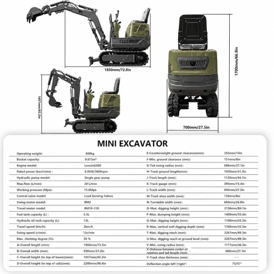 Excavators Mini Excavator Müller E0.8