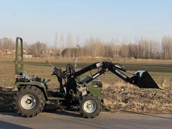 Tractors Müller T18 Tractor with Front Loader, Bucket, Bale Forks, Rotary Tiller, Plough and Trailer